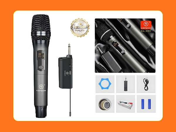 Microfone profissional sem fio KA-M90