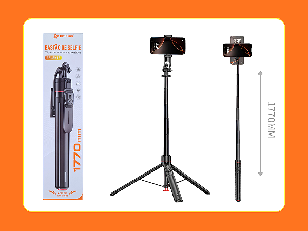 Bastão de selfie tripe com abertura automática PEI-SK13