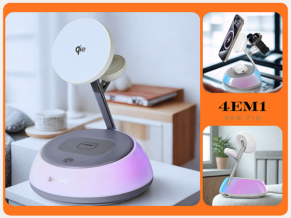 Estação de Carregamento sem Fio 4 em 1 – PEI-WS31