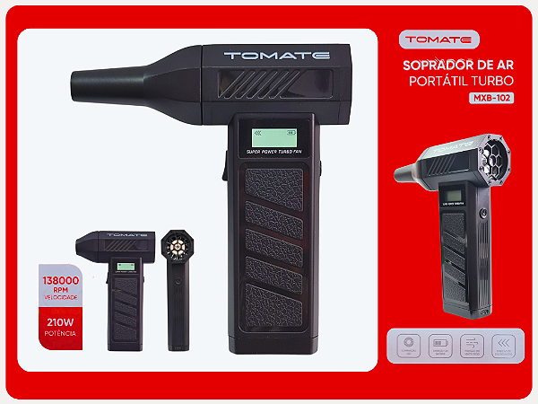 Soprador de ar portátil turbo 210w MXB-102