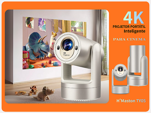 Projetor Portátil Inteligente 4K para Cinema TY05