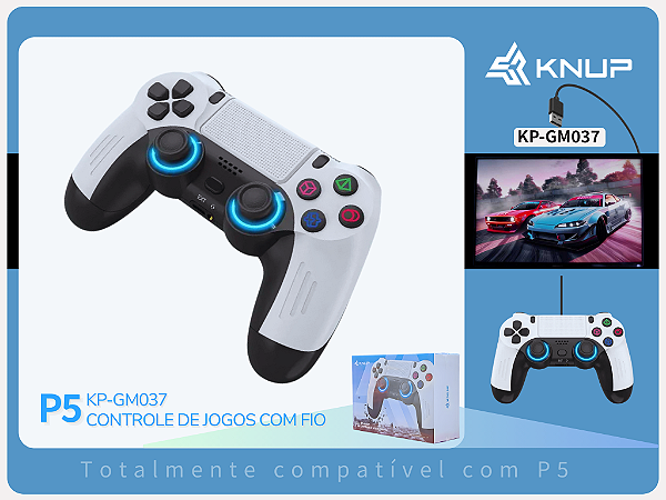 P5 Controle de jogos com fio KP-GM037