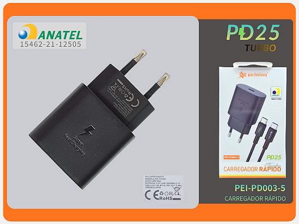 Carregador Turbo 25W Tipo-C PEI-PD003-5