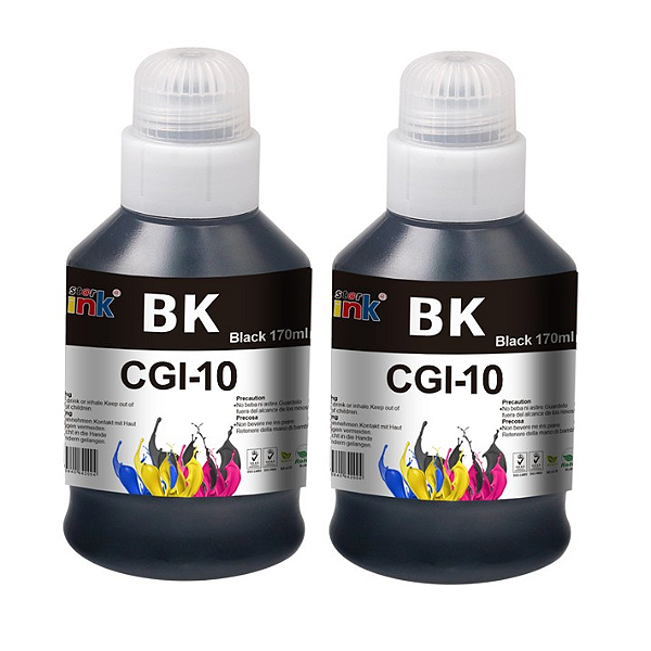 Kit Tinta Compatível Canon GI-10 2 Un. Preto BK | GL10 | Gi10 | 6010 | 7010 | Star Ink 140ml