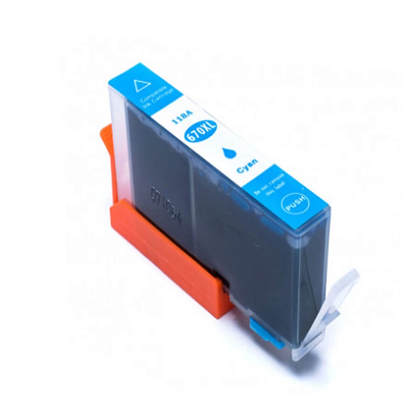 Cartucho De Tinta Compatível HP 670xl | 670 xl | Ciano | 15.5ml | Ollix