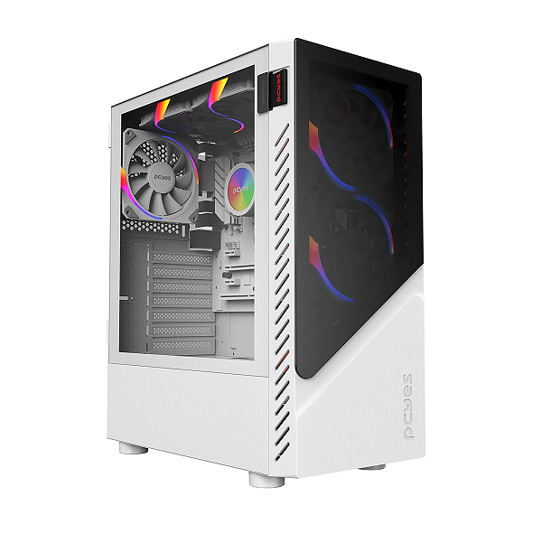 GABINETE GAMER SET WHITE GHOST - LATERAL EM VIDRO - PCYES