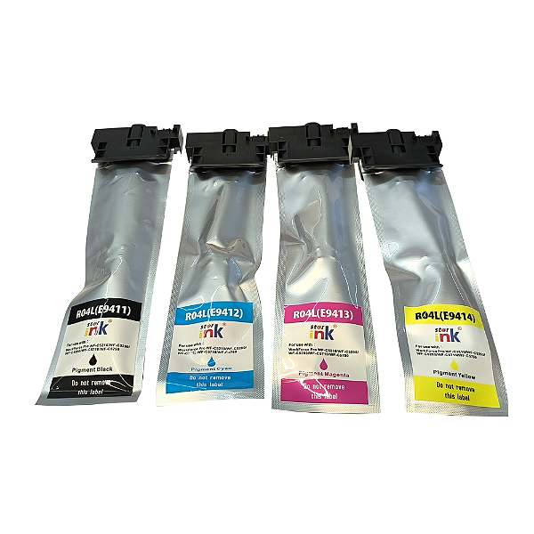Kit Bolsa de Tinta Compatível Epson E9411 E9412 E9413 E9414 | CMYK | R04L | Pigmentada | C5210 | 5290 | 5710 | 5790 | 5210