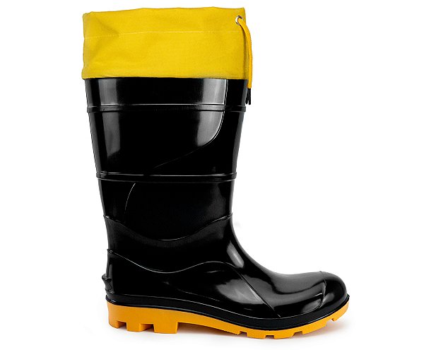 BOTA PVC CRIVAL PRETA/AMARELA CA 50964