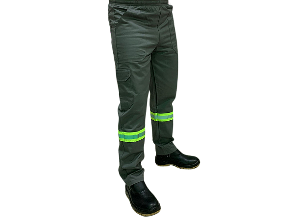 CALÇA BRIM COM ELASTANO - FAIXA REFLETIVA