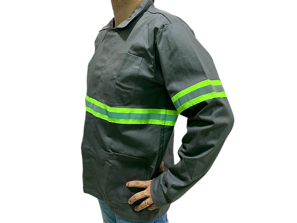 JALECO BRIM COM ELASTANO - FAIXA REFLETIVA