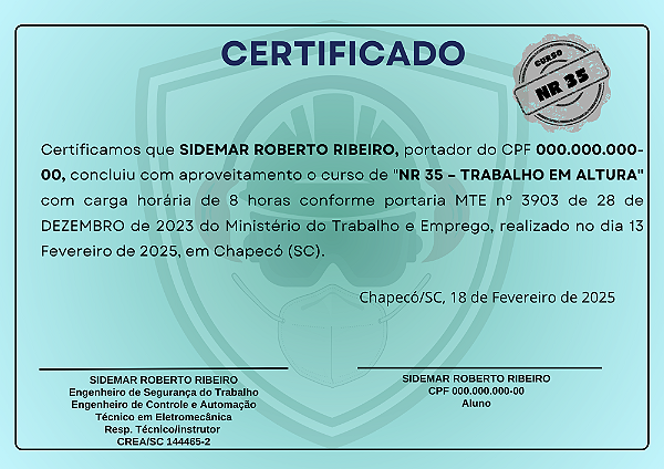 CURSO NR 35 - TRABALHO EM ALTURA | CERTIFICADO VÁLIDO EM TODO O BRASIL