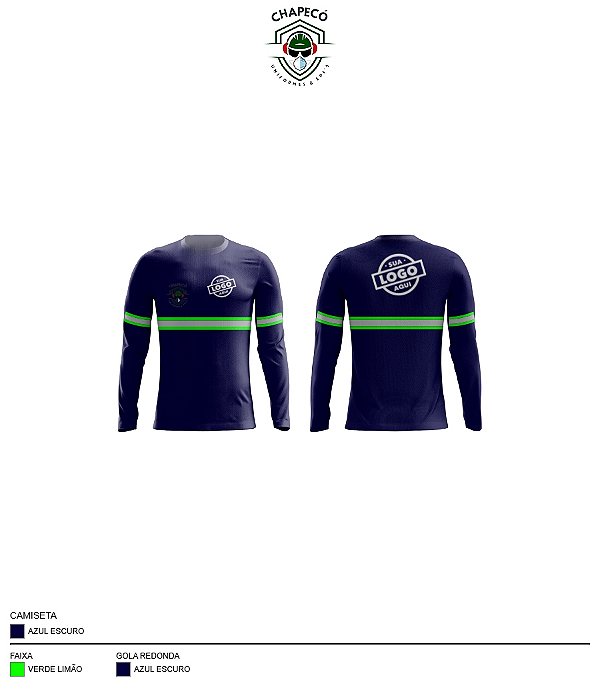 CAMISETA MANGA LONGA COM ESTAMPA DIGITAL FRENTE E COSTAS E FAIXA REFLETIVA.