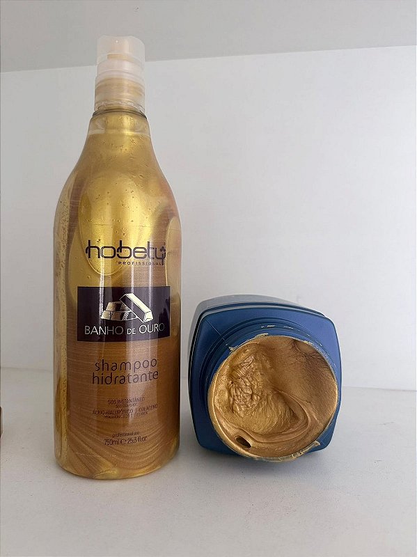 Kit Hobetý Banho de Ouro 2 Passos – Shampoo e Máscara Profissional 750ml