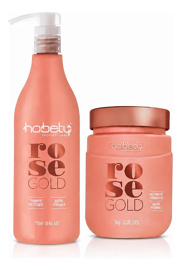 Kit Capilar Hobety Rose Gold Fortalecimento 2 Unidades 750ml