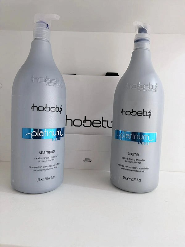 Kit Hobety Platinum Plus Shampoo E Creme Matizador 1,5l