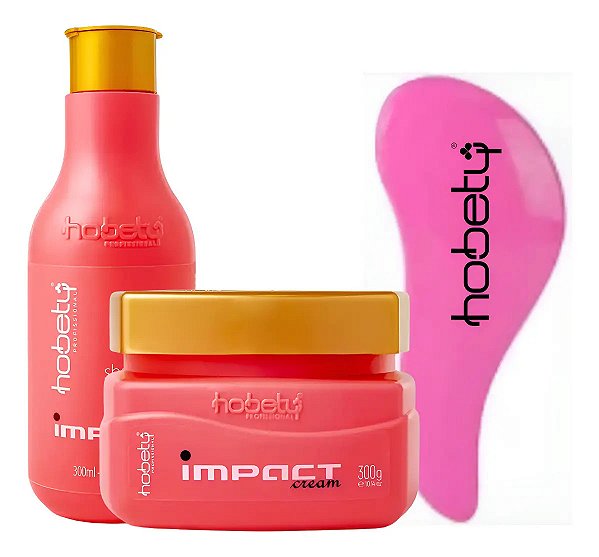 Hobety Kit Impact Shampoo E Mascara 300g Morango Hobety Impact Morango Hidratação Reconstrução (inclui: É Kit)