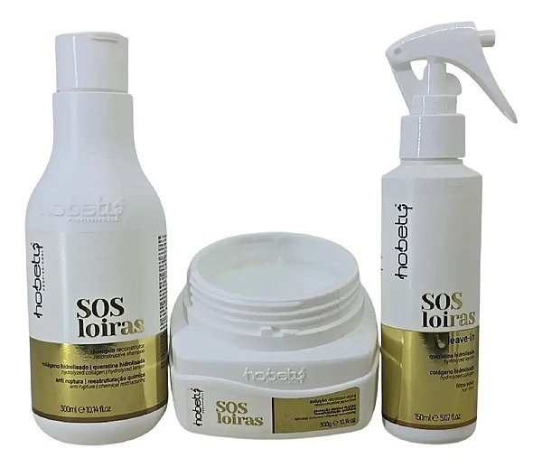 Tratamento Sos Loiras Sh 300ml Mas 300g Leav In 150ml Hobety Hobety Home Care Banho De Creme Reconstrução (inclui: É Kit