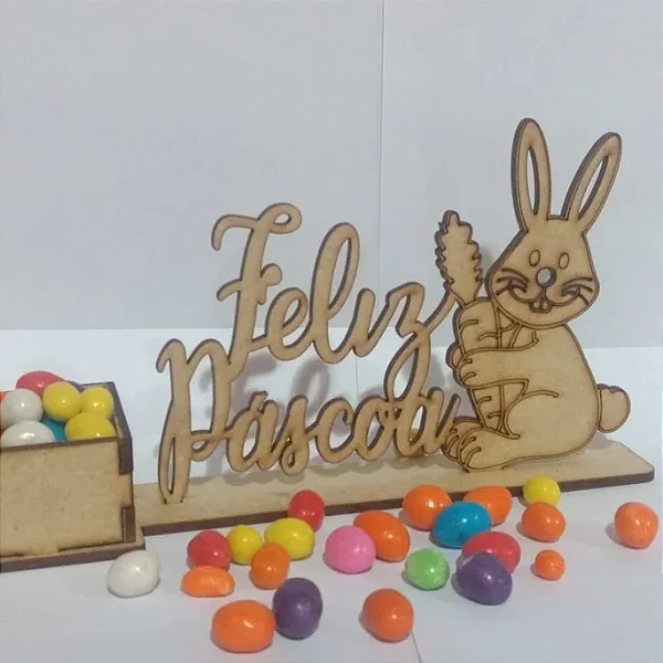 Feliz Páscoa com Caixinha mdf
