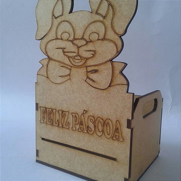 Caixote Coelho Páscoa 10cm.