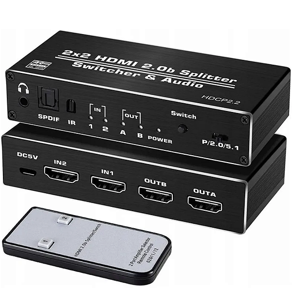 Matrix Hdmi 2x2 4k 2.0 60hz Switcher Splitter Conex