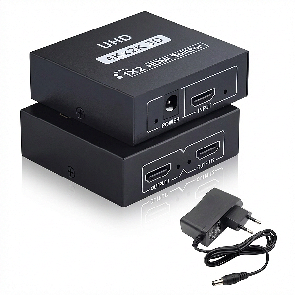 Divisor Splitter HDMI 1x2 4k Ultra HD ativo com fonte Conex