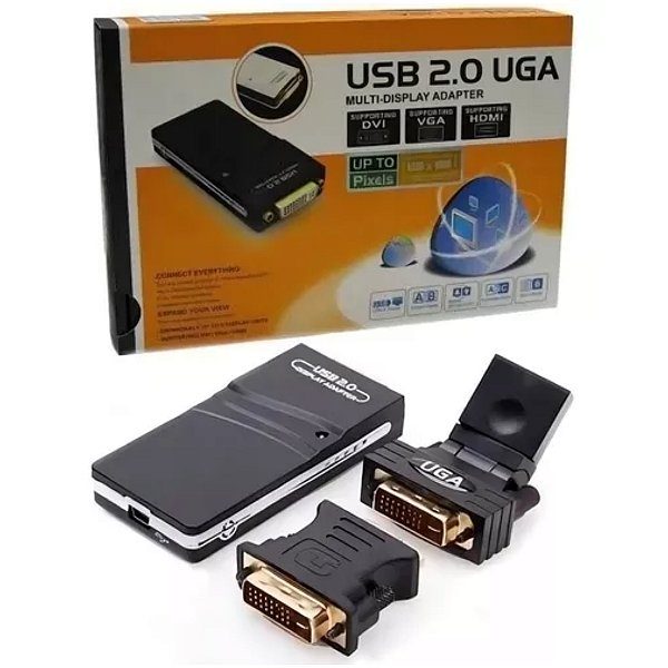Adaptador Usb Uga Multidisplay Monitor Projetor Dvi Vga Hdmi - Espelhamento