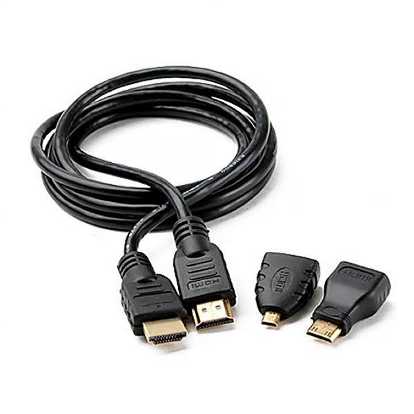 kit 3 em 1 Cabo HDMI 1.4 4k com Adaptador mini e micro HDMI - Conexão Partner