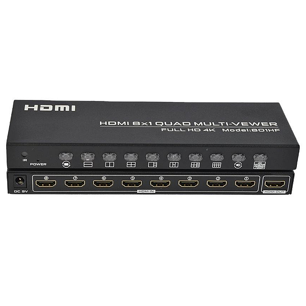 Switch Multi-viewer 8x1 Quad Inteligente 2.0 4K 8 imagens em 1 tela Conex