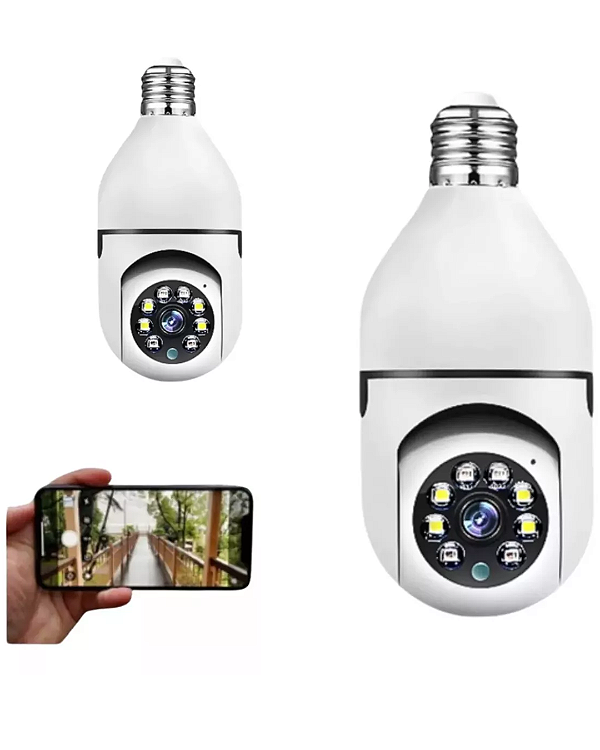 Câmera Segurança Lâmpada 360 Wifi Ip Full Hd app: yoosee - Jortan