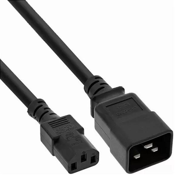 Cabo de Força IEC60320 C13 x C20 fio 3x2,08mm  20A 1,80 metros