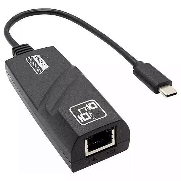 Cabo Adaptador Usb Tipo-c 3.1 Para redes Rj45 10/100/1000mbps