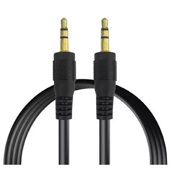 Cabo Auxiliar Áudio P2x P2 Estereo Dourado - 5 Metros