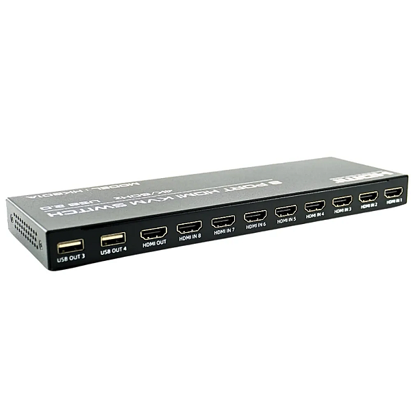 Switch Kvm 8 Portas HDMI/USB 3840x2160 4k Fuhd Com Cabos
