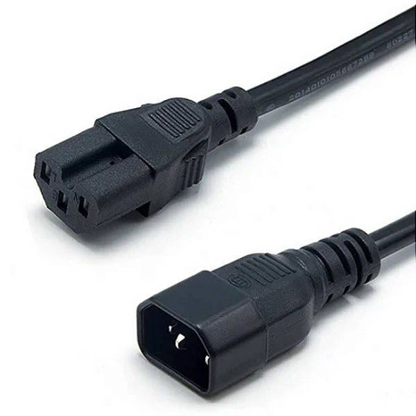 Cabo de força Padrão IEC-C15xC14 fio 3x2,5mm 20A 3 Mts