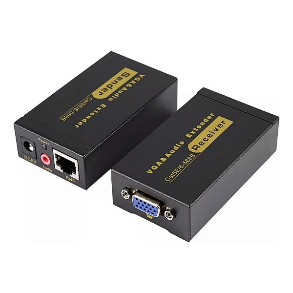 Extender Vga 100m Extensor Vga Até 100m Via Cabo Cat5e Cat6