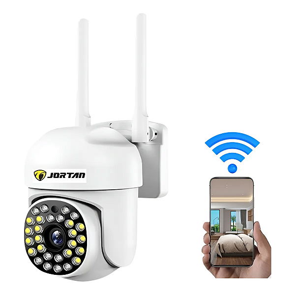 Camera Segurança Wifi 360 Graus Prova D'água Jortan app: yoosee Cor Branco