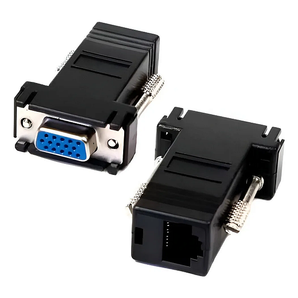 Adaptador Extensor Vga Femea Para Rj45 Femea 30 Metros