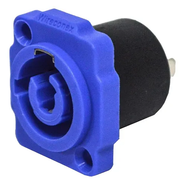 Powercon Fêmea Painel Branco Tipo Neutrik Rack Azul