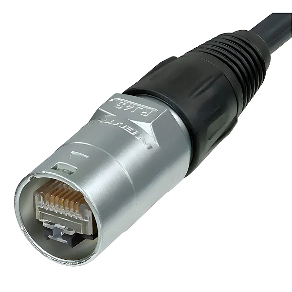 Conector Ethercon Rj45 Plug Macho Rede Xlr Net + Linha Preto