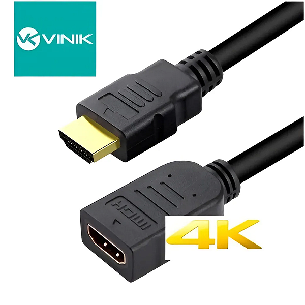Extensão Hdmi 4k Hdr Cabo Extensor 2.0 Macho Fêmea 2 Metros