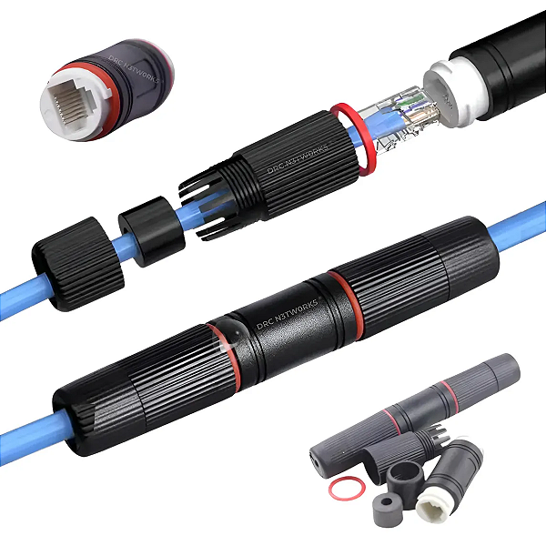 Emenda Rj45 Impermeável Ethernet À Prova D'água Cat5 E Cat6