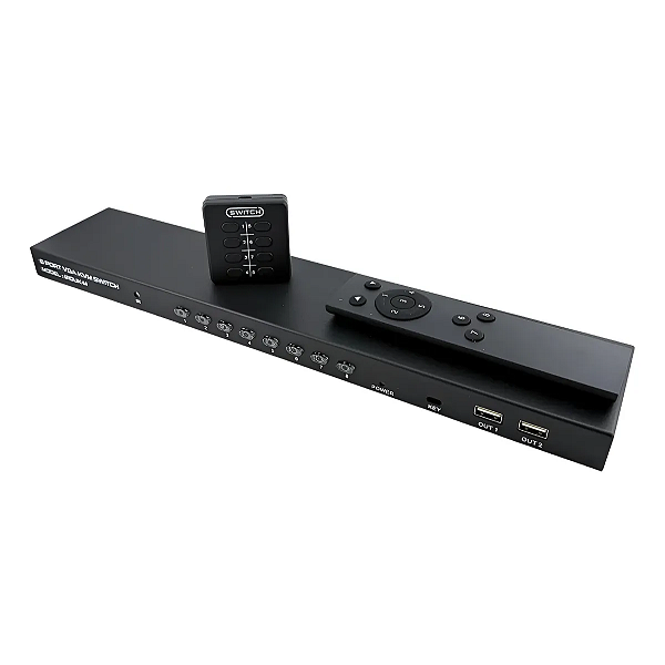 Chaveador Switch Kvm Vga - Usb 8 Portas + 8 Com Cabos Kvm