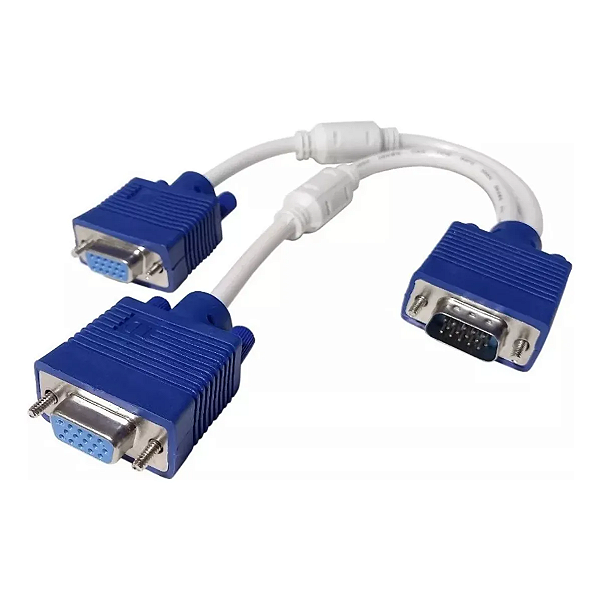 Divisor Vga, 1 Macho Para 2 Vga Fêmas 25 Cm.