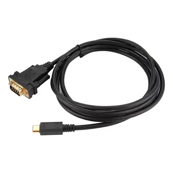 Cabo Adaptador Usb Tipo C - Para Serial Db9 - R232 Preto