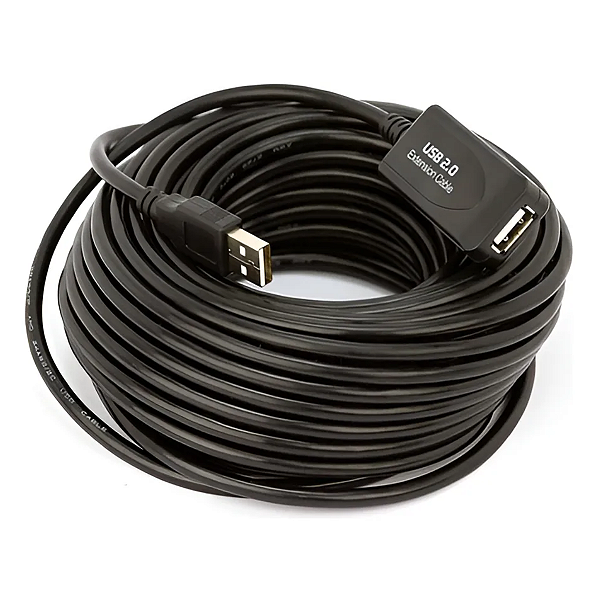 Cabo Extensor Usb Para Webcam Ativo Blindado 5m Professional Preto