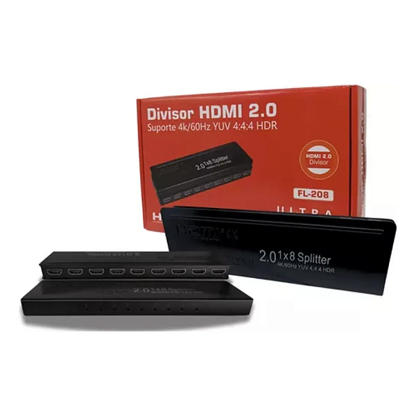Splitter Hdmi 2.0 1x8 4k Ultra Hd 60hz Profissional Conex