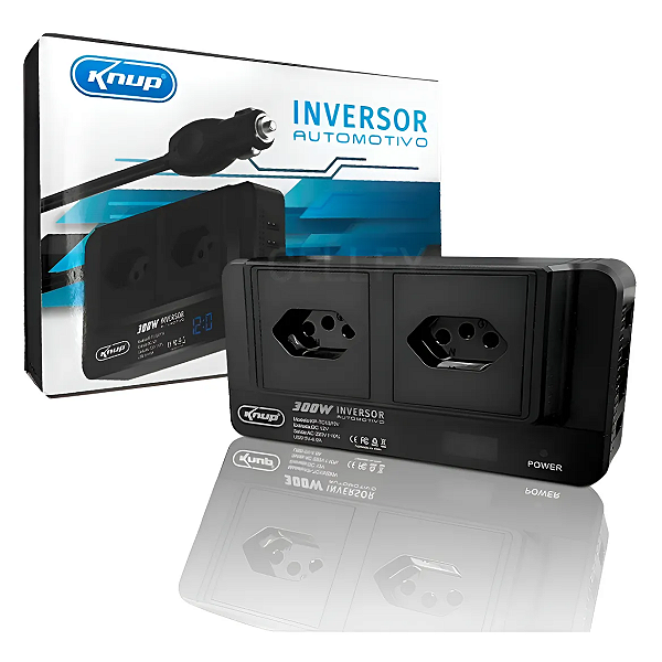 Inversor Carro 12v Acendedor P/ Tomada 110v Conversor +4 Usb Knup