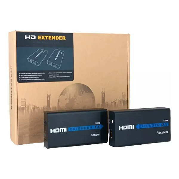 Extender Hdmi 120m Via Cabo De Rede Rj45 Cat5/6 Com Ip