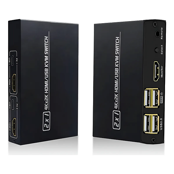 Kvm Switch 2 Portas Hdmi 2.0 4k + Usb Aimos Am-kvm201-cl