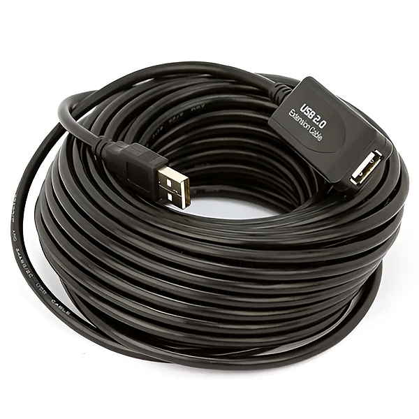 Cabo Extensor Usb Para Webcam Ativo Blindado 5m Professional Cor Preto